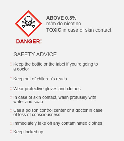 Beyond 0.5 m / m precautionary advice on nicotine