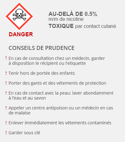 Au delà de 0.5 m/m conseil de prudence sur la nicotine