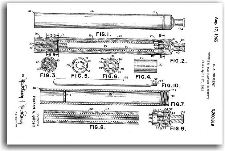 Première cigarette électronique par Herbert A.Gilbert